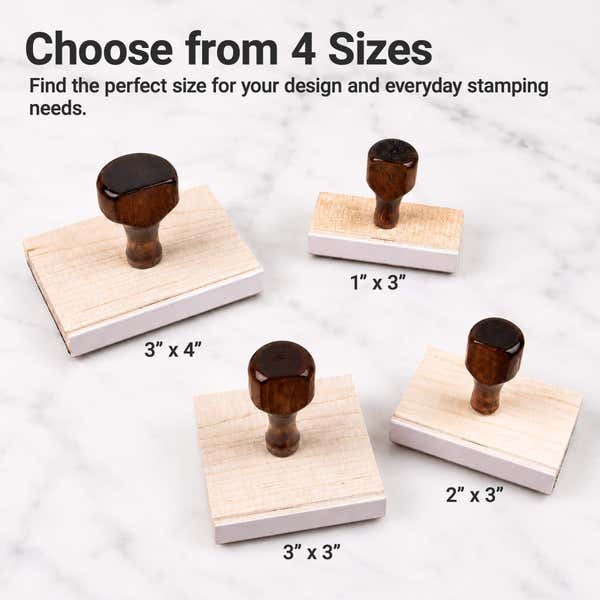 Diagram showing the impression area dimensions of the 3 inch Custom Logo Stamp
