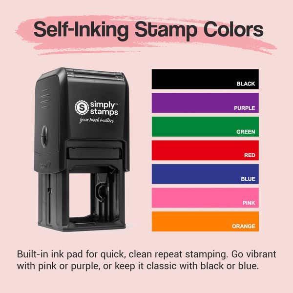 Self-inking stamp ink color options