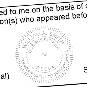 State of Pennsylvania Commissioner of Deeds Seal Imprint