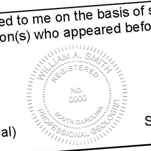 State of South Carolina Geologist Seal Imprint