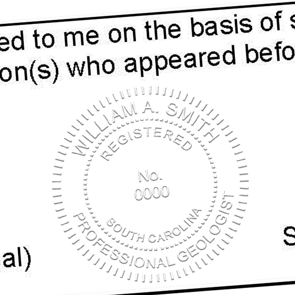 State of South Carolina Geologist Seal Imprint