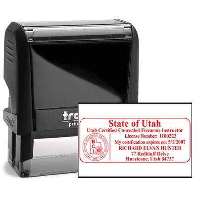 Utah Concealed Firearms Instructor Seal - alternate view