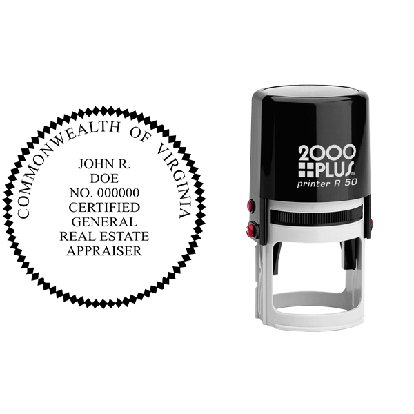 State of Virginia Certified General Real Estate Appraiser Seal Body and Imprint
