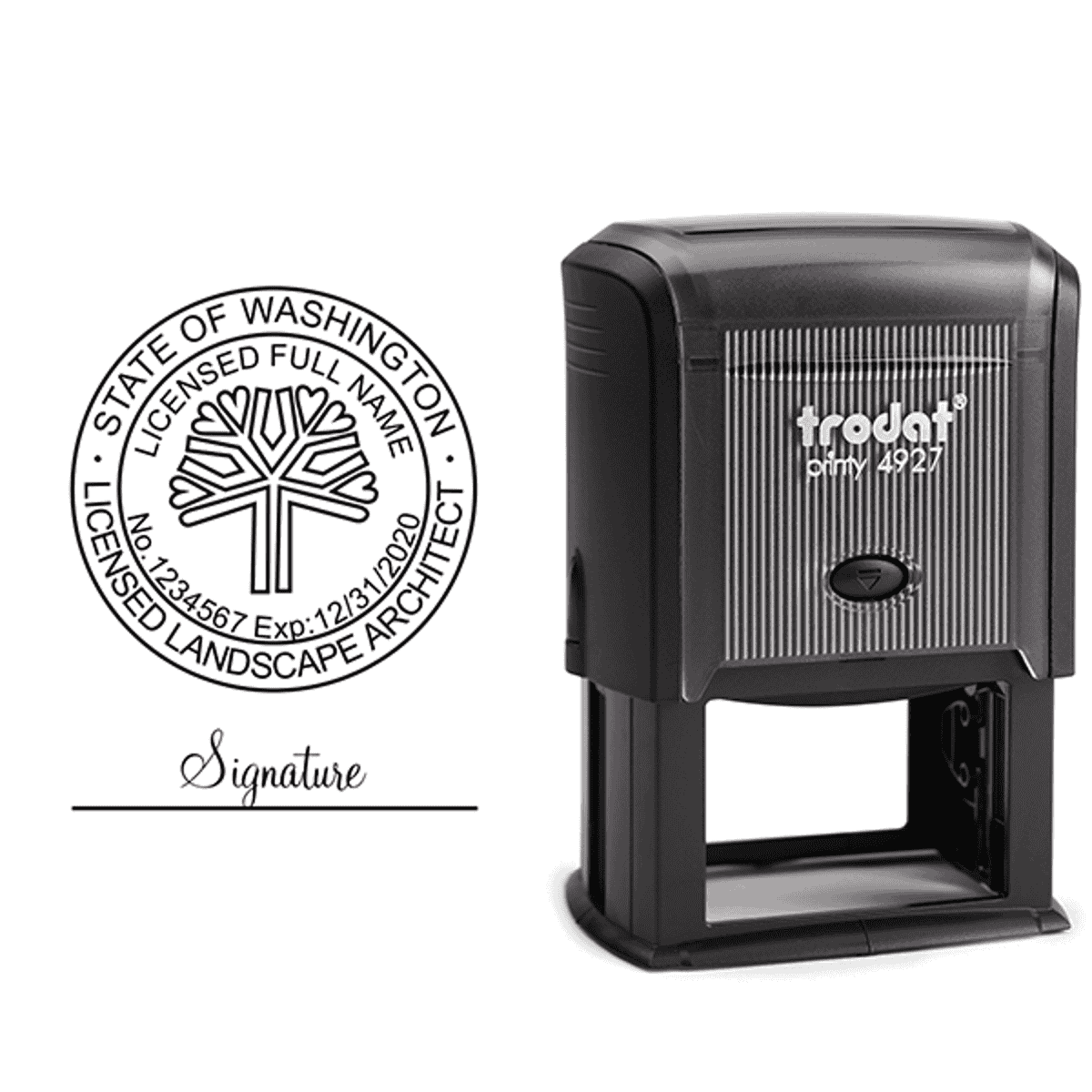 State of Washington Landscape Architect Seal Stamp Seal Body and Imprint