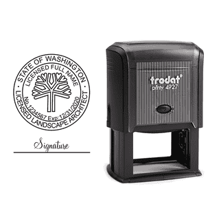 State of Washington Landscape Architect Seal Stamp Seal Body and Imprint