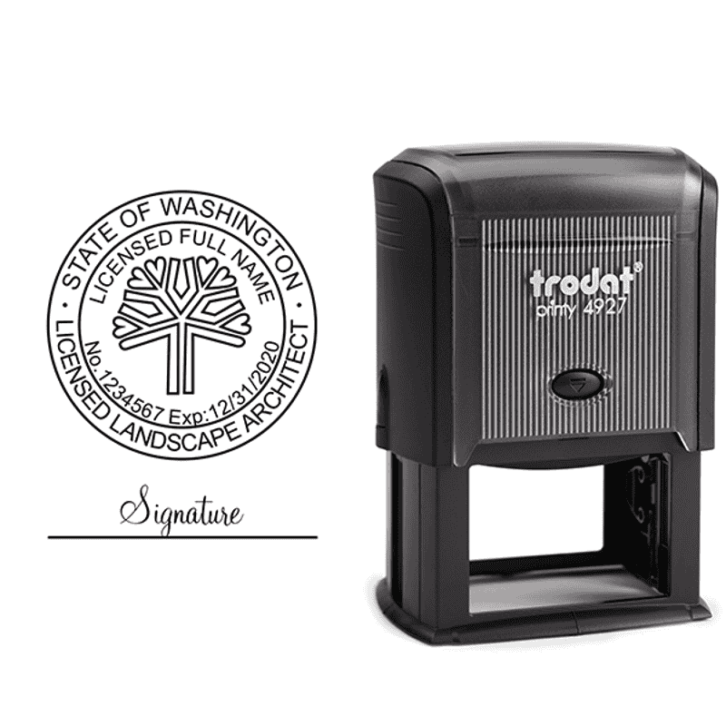 State of Washington Landscape Architect Seal Stamp Seal Body and Imprint