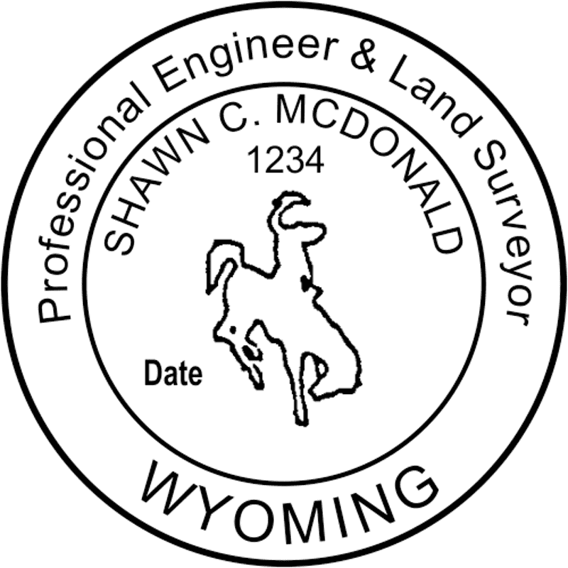 Wyoming Dual Engineer & Land Surveyor Stamp Seal