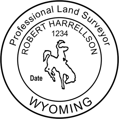 Wyoming Land Surveyor Seal - alternate view