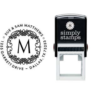Matthews Flowers Monogram Address Stamp Body and Design