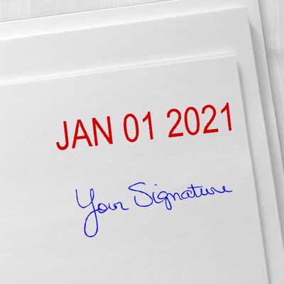 Self-Inking Date and Signature Stamp - alternate view