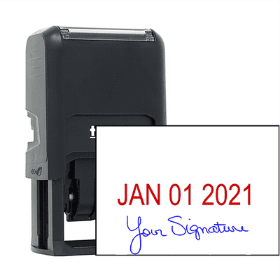 Self-Inking Date and Signature Stamp - alternate view