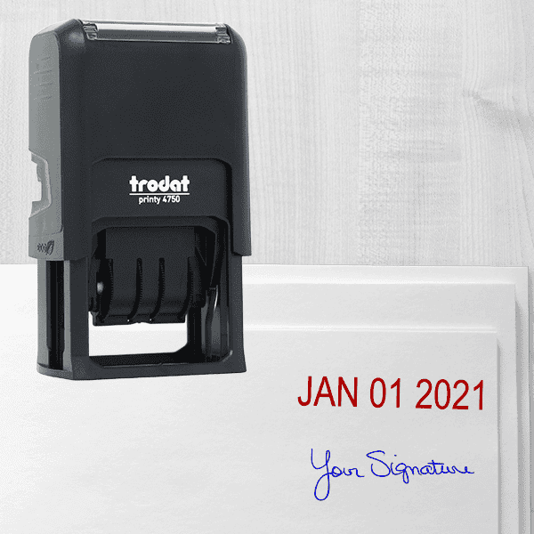 Self-Inking Date and Signature Stamp