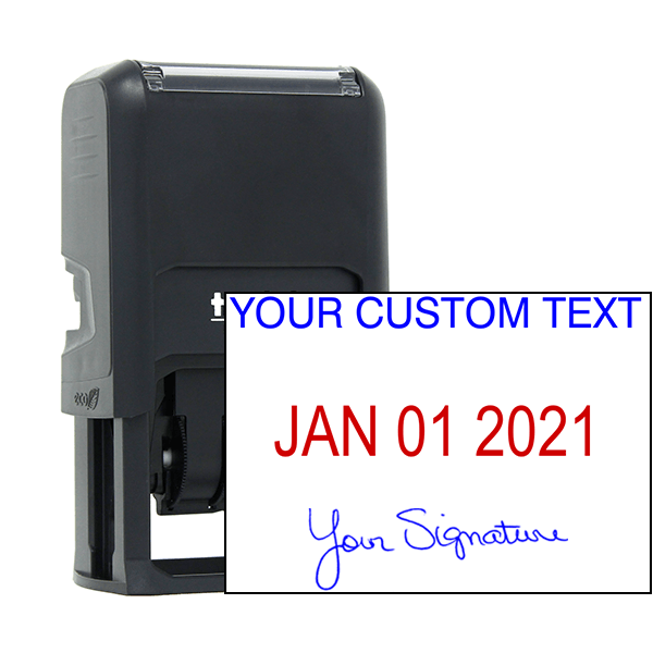 Self-Inking Signature and Custom Text Dater Stamp