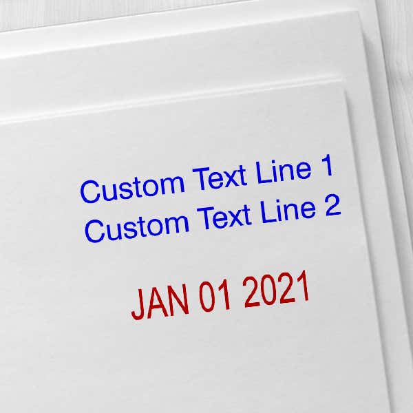 2 Top Lines Date Stamp Imprint Examples on Envelopes