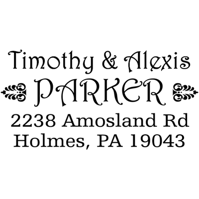 Small deco address rubber stamp