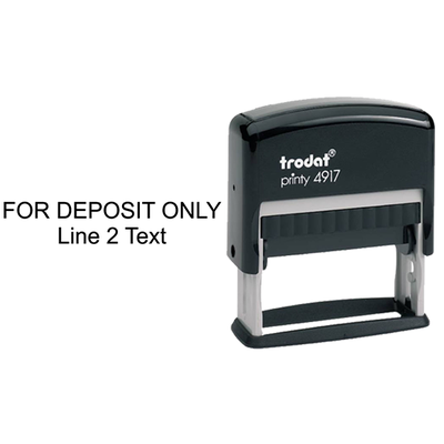 2 Line For Deposit Only Stamp - alternate view