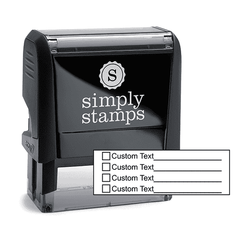4 Line Box Form Custom Rubber Stamp
