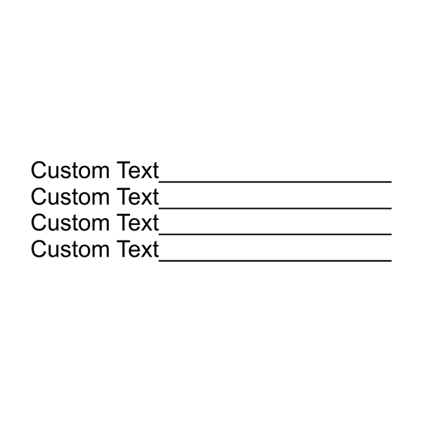 4 Line Form Custom Rubber Stamp Imprint Example