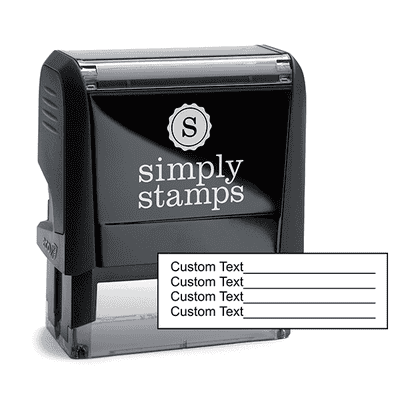 Custom 4 Line Text With Form Stamp