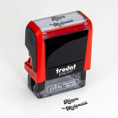 Retro 2 Line Clothing Stamp - alternate view