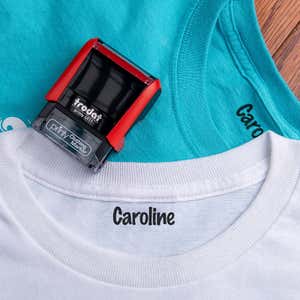 The Trodat Printy 4911 clothing stamp comes with black ink that is designed to withstand 40 washes before needing to be re-inked