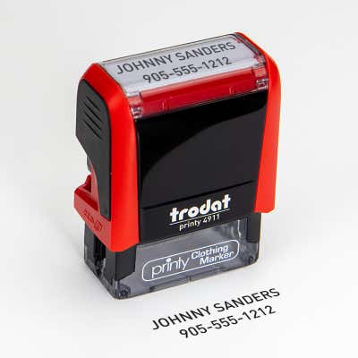 2 line Self-Inking Stamp to Mark Clothes