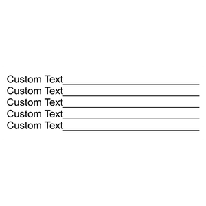 5 Line Form Custom Rubber Stamp Imprint Example