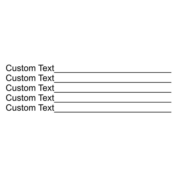 5 Line Form Custom Rubber Stamp Imprint Example