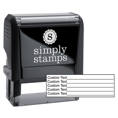 5 Line Form Custom Rubber Stamp - alternate view