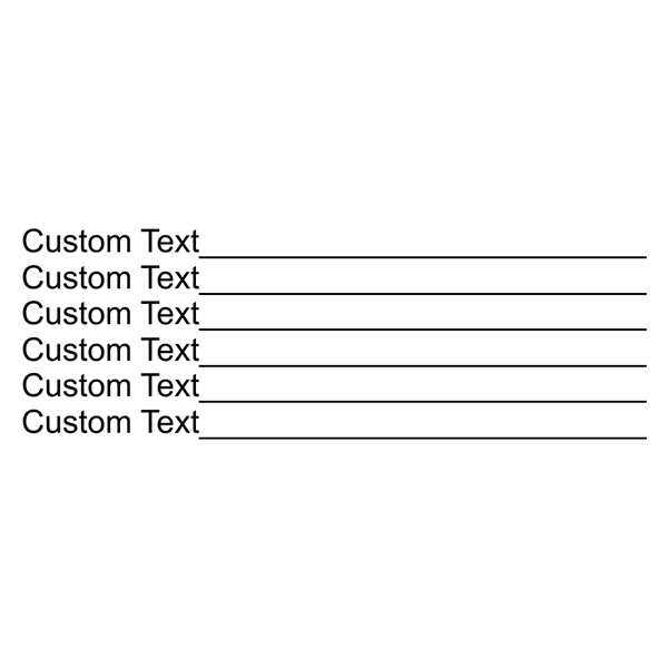 6 Line Form Custom Rubber Stamp Imprint Example