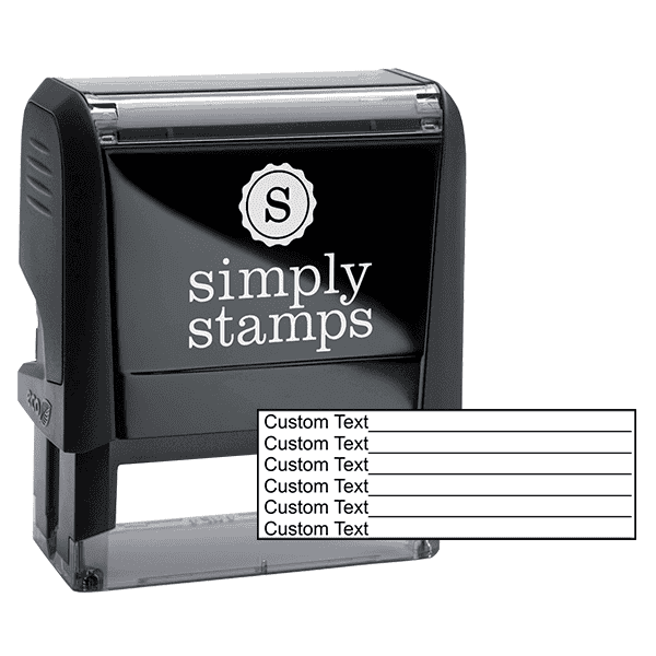 6 Line Form Custom Rubber Stamp