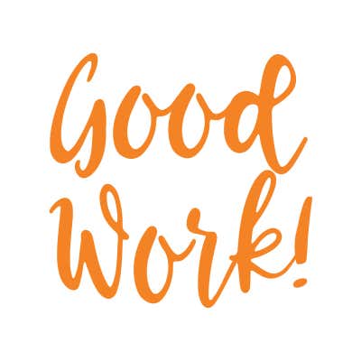 Good Work Script Round Teacher Stamp