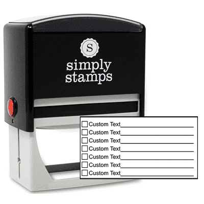 7 Line Box Form Custom Rubber Stamp