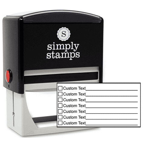 7 Line Box Form Custom Rubber Stamp