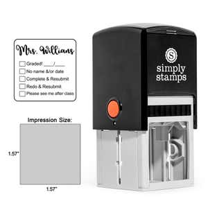 Example of the Teacher Submission Stamp with impression sizes and 4924 stamp body