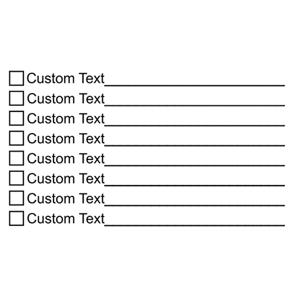 8 Line Box Form Custom Rubber Stamp Imprint Example