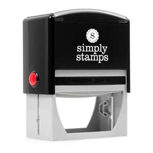 Angled view of the 7 Line Form Custom Rubber Stamp