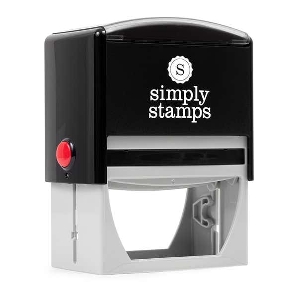 Angled view of the 7 Line Form Custom Rubber Stamp