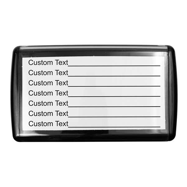 Overhead view of 7 Line Form Custom Rubber Stamp