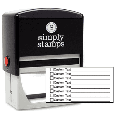 8 Line Box Form Custom Rubber Stamp