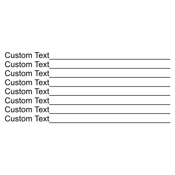 8 Line Form Custom Rubber Stamp Imprint Example