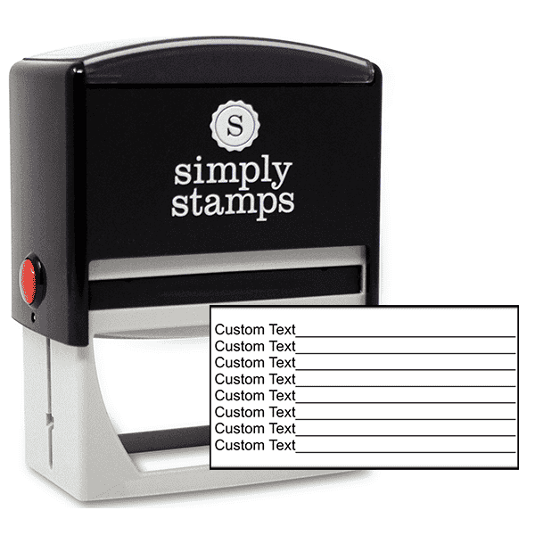 8 Line Form Custom Rubber Stamp