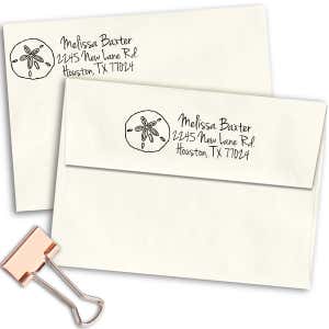 Baxter Shell Address Stamp Imprint Example