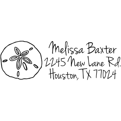 sand dollar rectangle address stamp