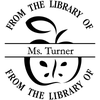 From The Library Of - Apple Rubber Teacher Stamp