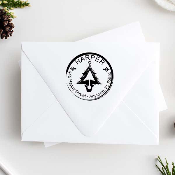 Christmas Address Stamp Imprint Example