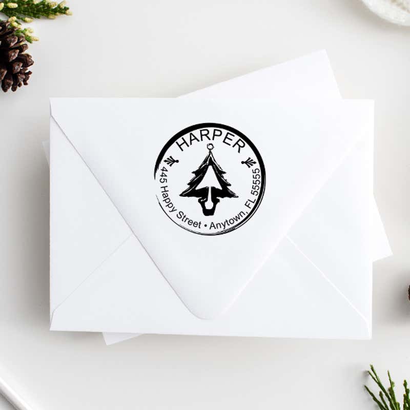 Christmas Address Stamp Imprint Example