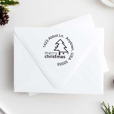 Merry Christmas Address Stamp - alternate view