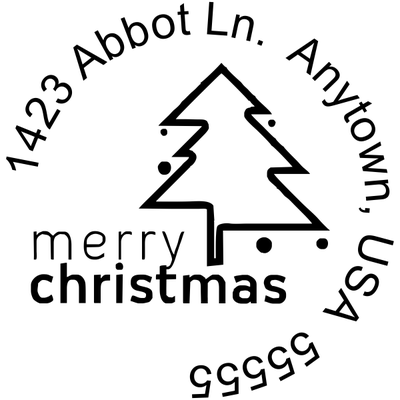 Merry Christmas address stamp design