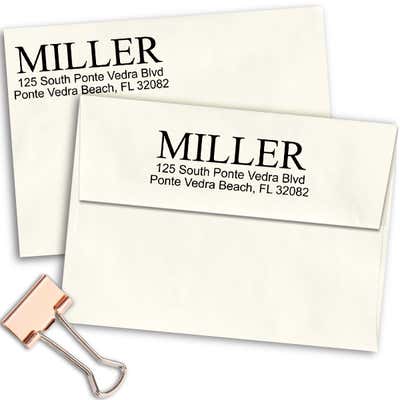 Bold Last Name Address Stamp - alternate view